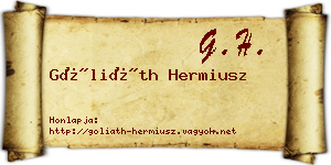 Góliáth Hermiusz névjegykártya